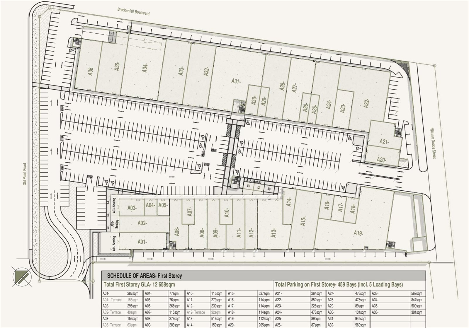 Queens Cross preliminary ground level floor plan